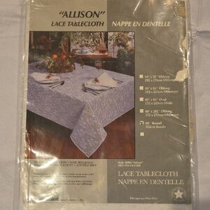 Santa Fe Home‎ Fashions Vintage "Allison" Lace Tablecloth 60" Round White